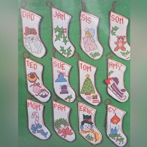 Count Craft Christmas Stockings Counted Cross Stitch Kit Makes 12